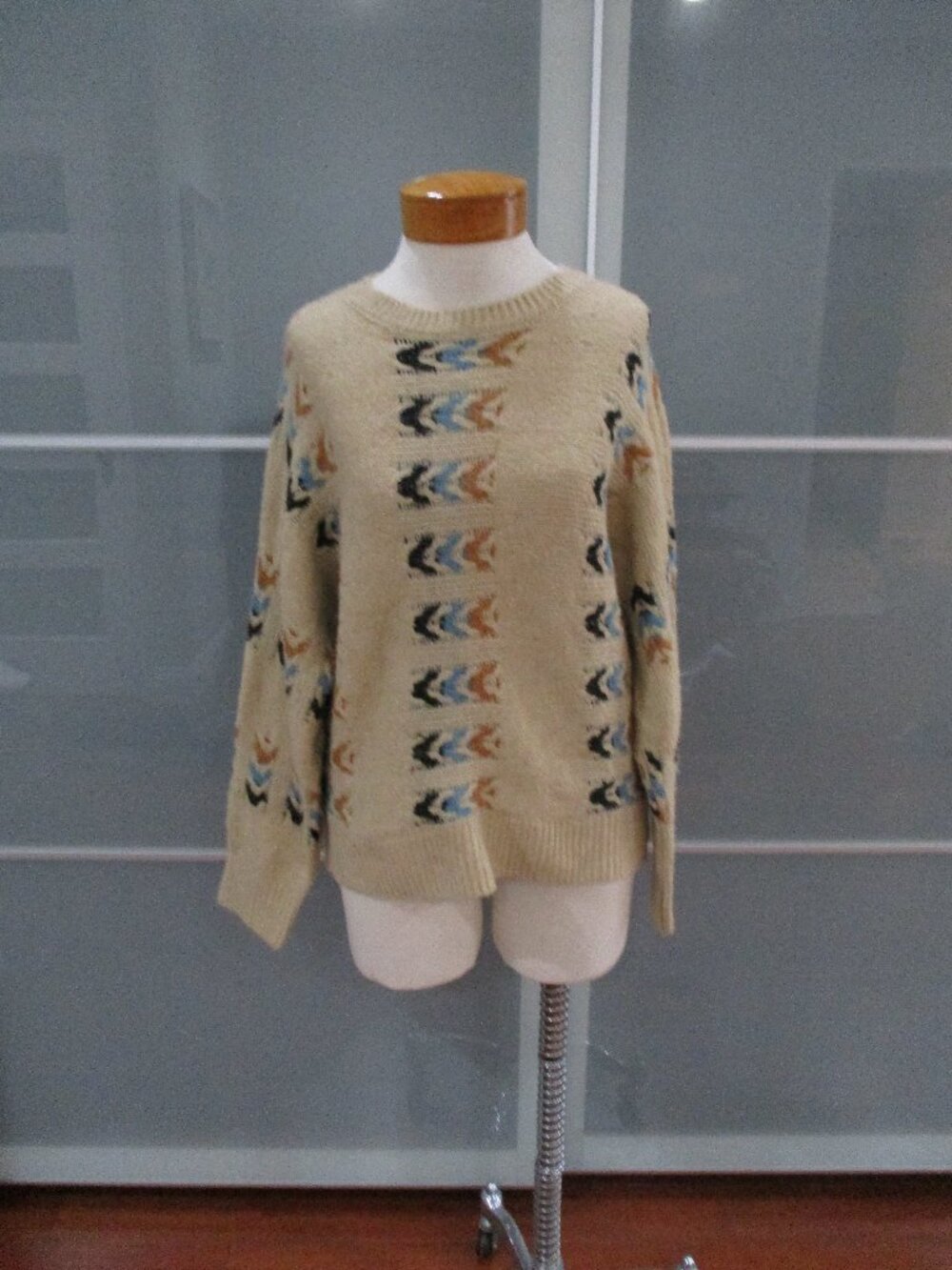 Grey Collective Long Sleeve Metallic Thread Crewneck Sweater